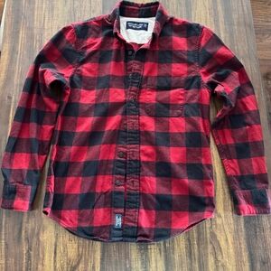 Buffalo David Bitton Red and Black Casual Button Down Shirt